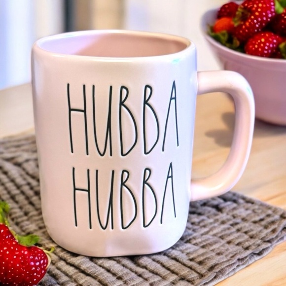 Rae Dunn Other - NWOT Rae Dunn Blush Pink HUBBA HUBBA Mug Lovely Soft Shell Pink Collectible Gift